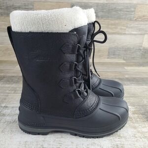 Baffin Canada Womens Winter Boots Sz 9 Black Lace-Up Comfort Faux-Fur Classic